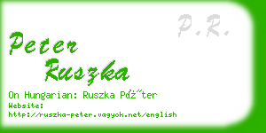 peter ruszka business card